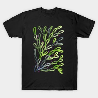 Green Succulent Purple Splatter T-Shirt